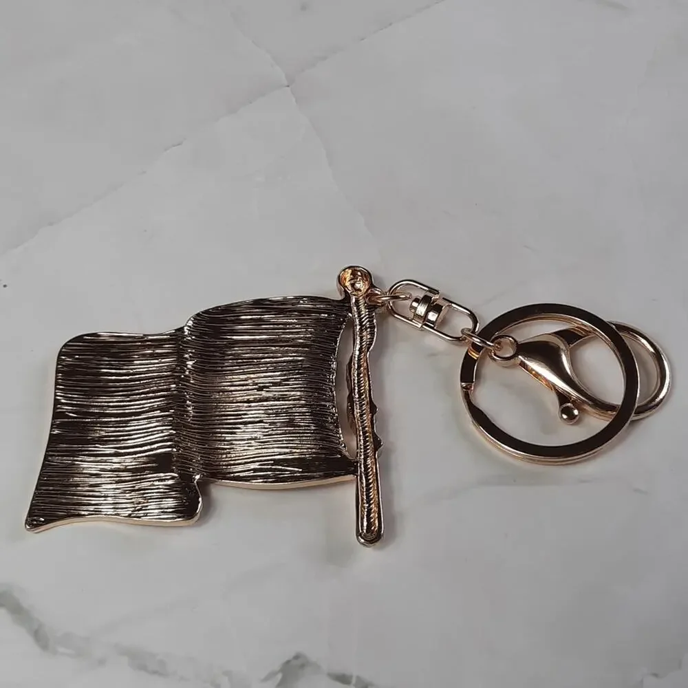 Waving American Flag Keychain